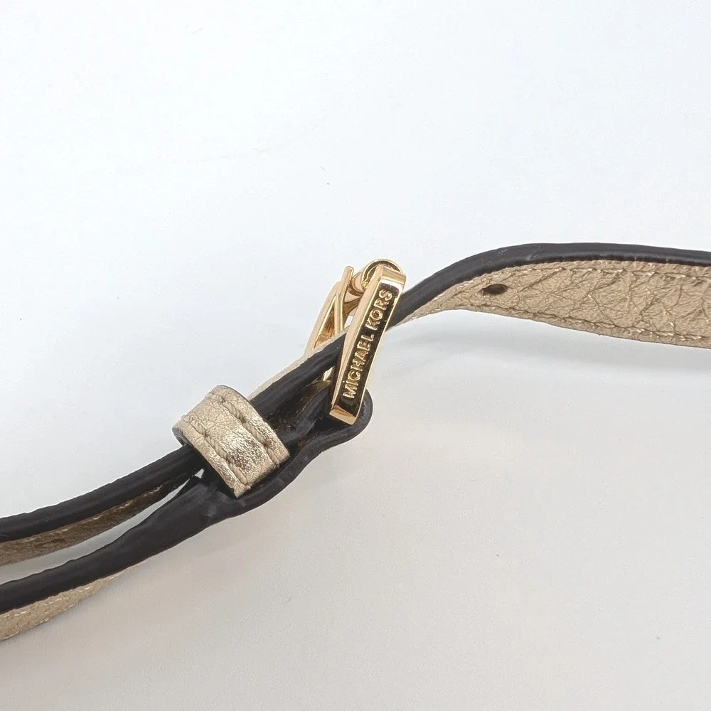 Michael Kors Gold Metallic Leather Adjustable‎ Crossbody Handbag Strap 44